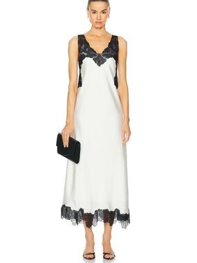 SIMKHAI Gwynn Lace Trim Midi Dress